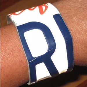 NEW HANDMADE WIDE METAL CUFF BRACELET CALIFORNIA LICENSE PLATE REFLECTIVE UNWORN